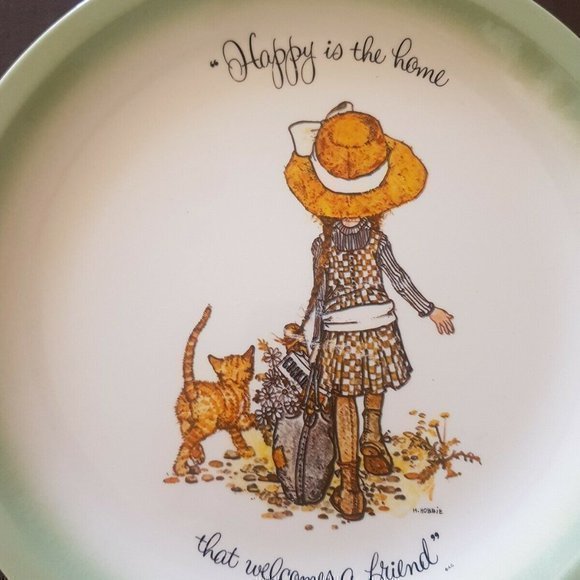 Holly Hobbie Collector Collector's Edition Happy is the Home Plate 1972 Vintage - Picture 3 of 12